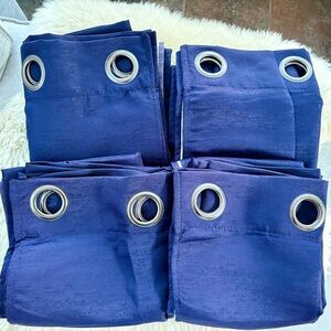 SOLD Four Panels - Elegant Blue Grommet Curtains